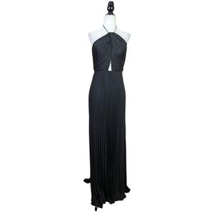 Pleated Maxi/ gown Feminine halter open back dress